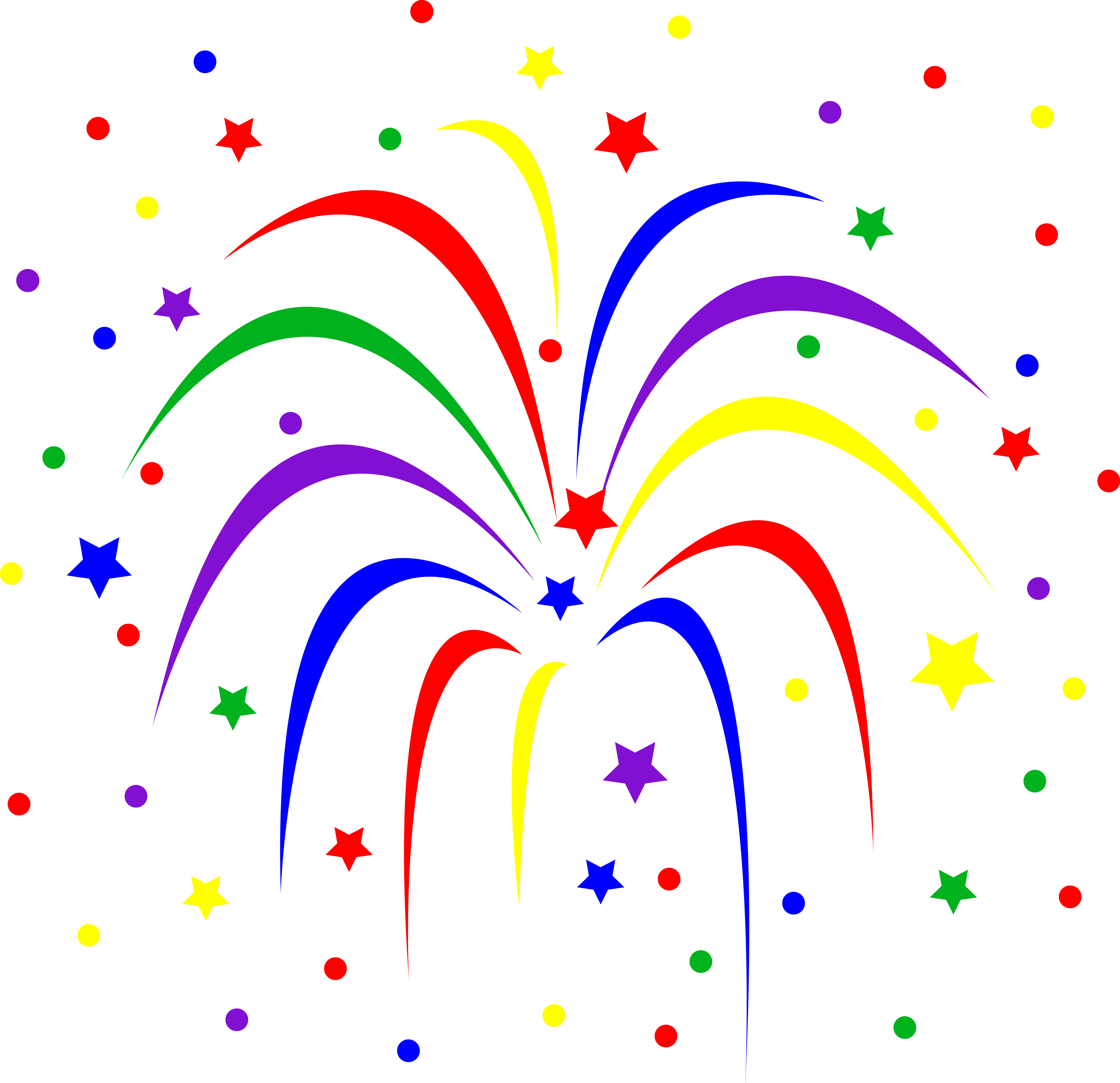 Colorful Fireworks Burst   Free Clip Art - Animated Fireworks, Transparent background PNG HD thumbnail