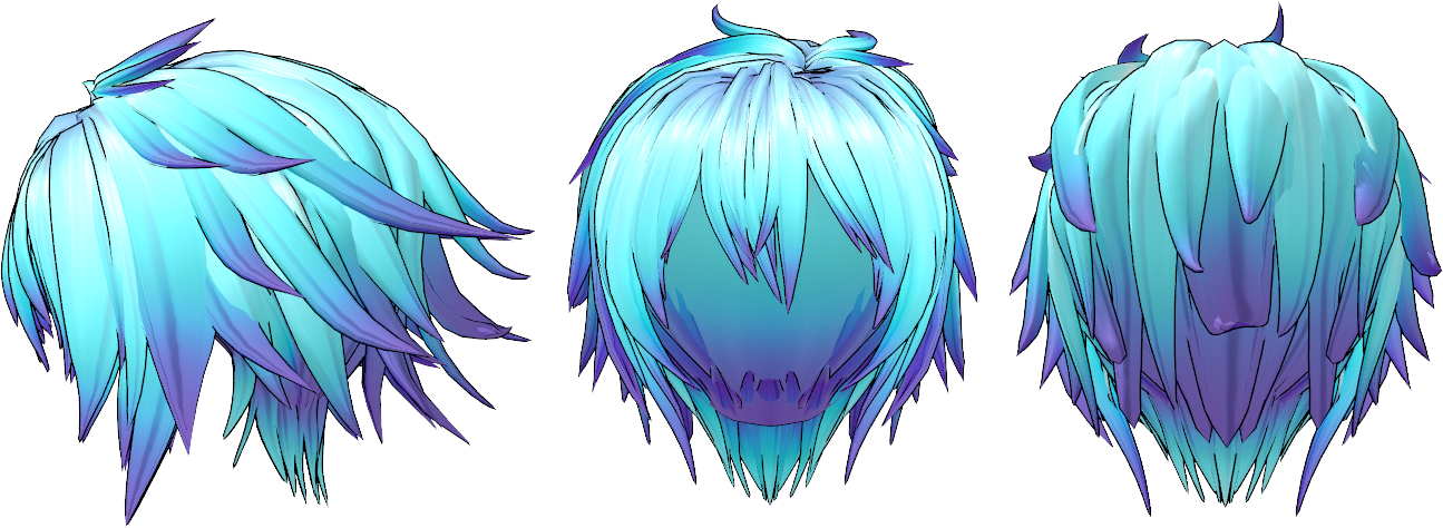 Mmd Parts Njxa Blue Hair Download By The Mystery Raccoon D6390Qz.png - Anime Hair, Transparent background PNG HD thumbnail