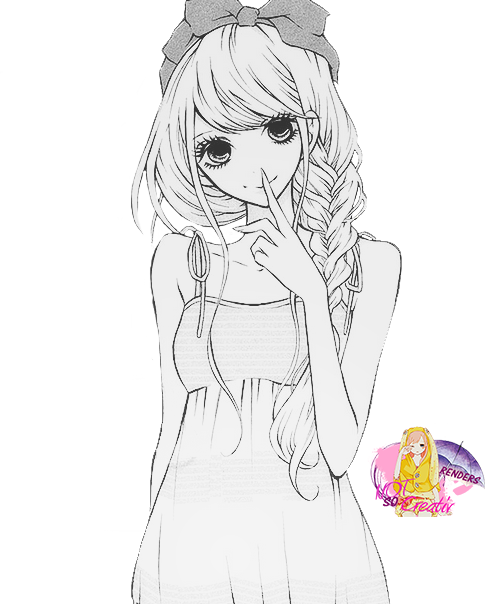 Black And White Anime Girl By Notsocreativ Hdpng.com  - Anime Black And White, Transparent background PNG HD thumbnail