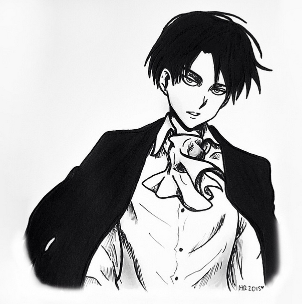 Levi Ackerman   Blacku0027Nu0027White By Icandrawiswear Hdpng.com  - Anime Black And White, Transparent background PNG HD thumbnail