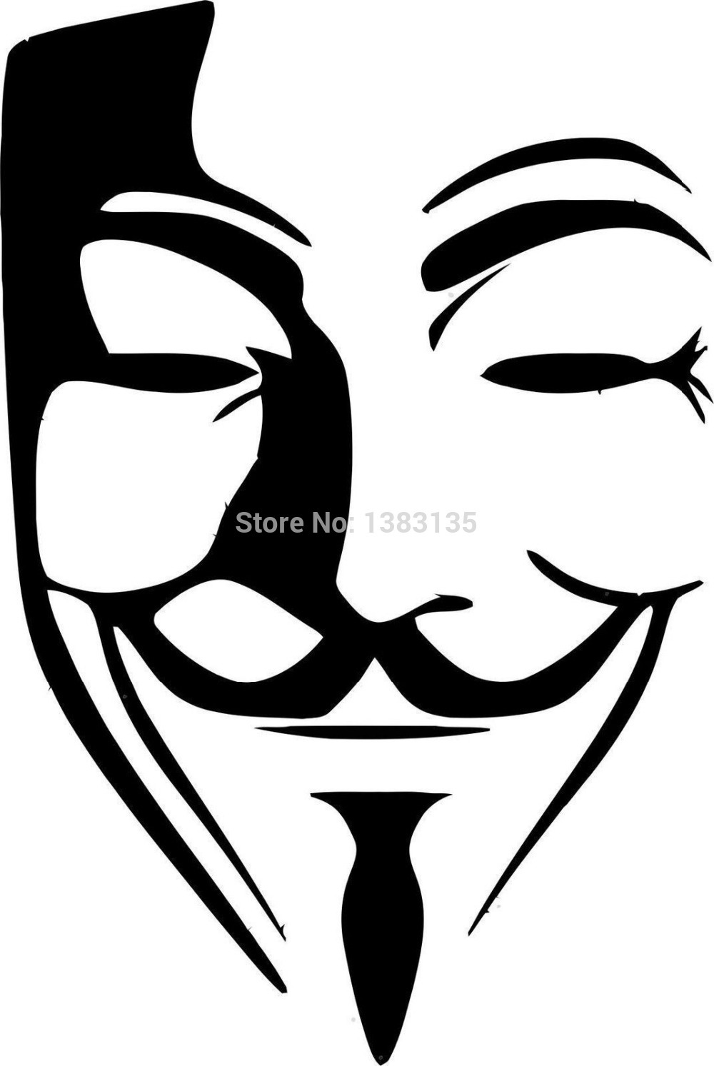Wholesale 50 Pcs/lot Anonymous Mask Vector Image Car Sticker For Truck Window Bumper Suv - Anonymous Vector, Transparent background PNG HD thumbnail