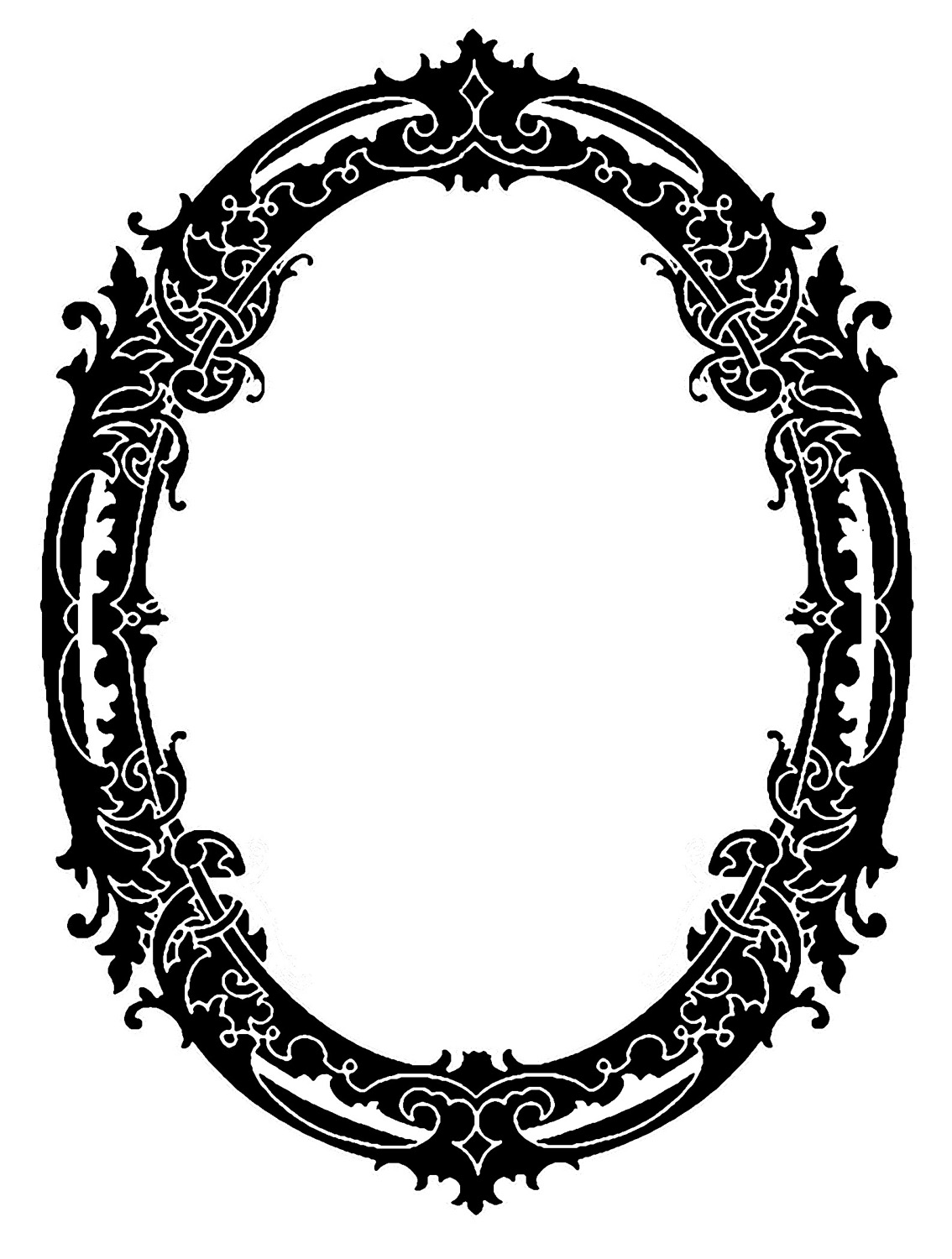 I Adore This Vintage Oval Frame!!! This One Came From Some Antique Sheet Music And I Tweaked It A Bit To Create The Silhouette Version That You See Here. - Antique Oval Frame, Transparent background PNG HD thumbnail