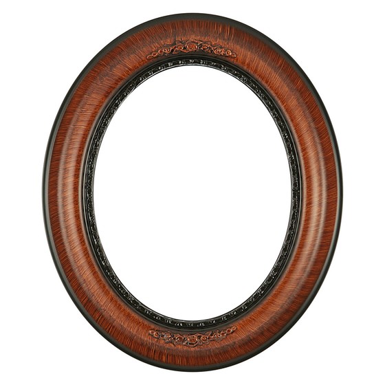 Oval Frame #457 Vintage Walnut - Antique Oval Frame, Transparent background PNG HD thumbnail