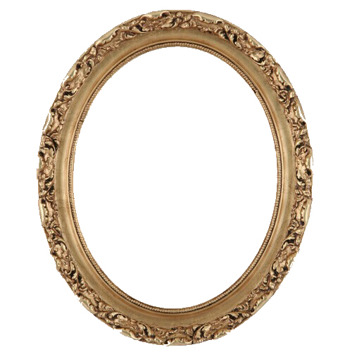 Oval Wood Picture Frame In Series With Gold Leaf Finish - Antique Oval Frame, Transparent background PNG HD thumbnail