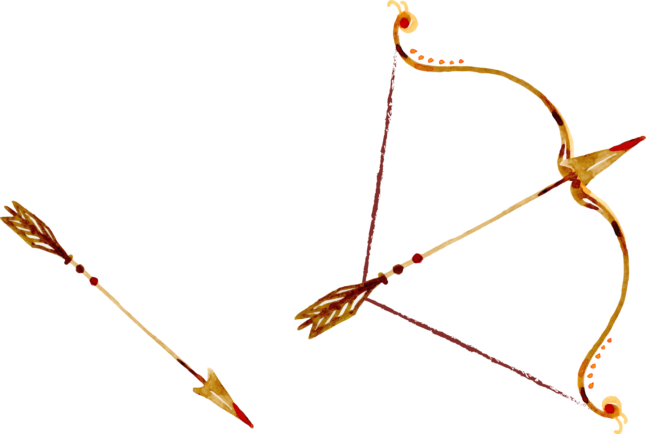 Archery Bow And Arrow   Vector Painted Archery - Archery Bow And Arrow, Transparent background PNG HD thumbnail