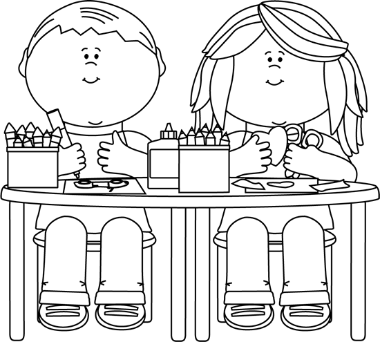 Black And White Black And White Kids In Art Class - Art Class Black And White, Transparent background PNG HD thumbnail