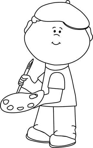 Black And White Boy Artist - Art Class Black And White, Transparent background PNG HD thumbnail