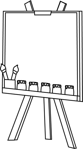 Black And White Easel - Art Class Black And White, Transparent background PNG HD thumbnail