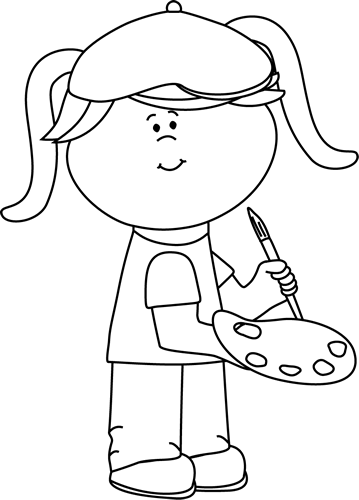 Black And White Girl Artist - Art Class Black And White, Transparent background PNG HD thumbnail