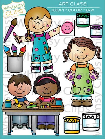 School Kids Art Class Clip Art , Images U0026 Illustrations - Art Class Black And White, Transparent background PNG HD thumbnail