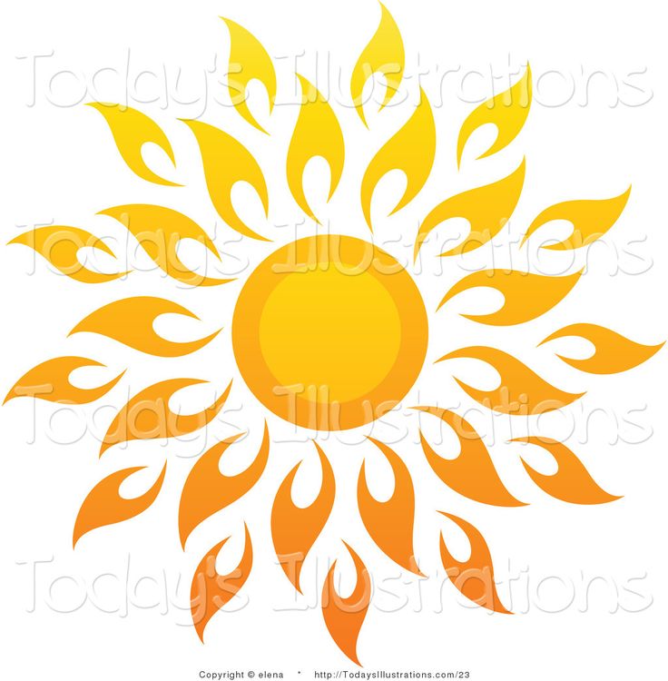 Sun Art | Vector Clipart Of A Bright Summer Sun With Petal Rays 1 By Elena - Art Of Sun Vector, Transparent background PNG HD thumbnail
