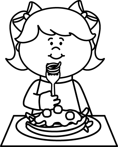 Black And White Kid Eating Spaghetti - Art Black And White, Transparent background PNG HD thumbnail