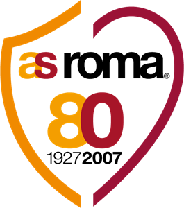 As Roma 80° Anniversary Logo Vector - As Roma Club Vector, Transparent background PNG HD thumbnail