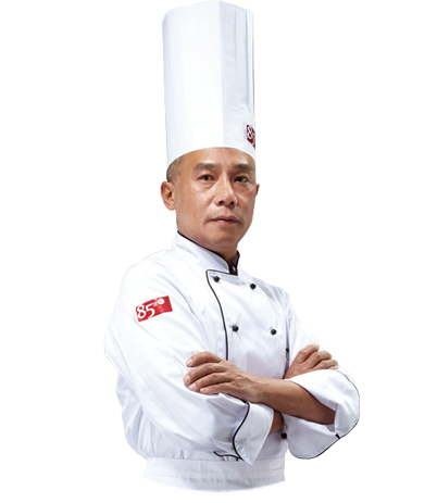 asian male chef full body