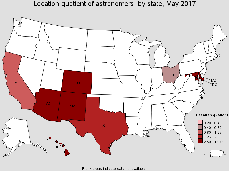 States With The Highest Concentration Of Jobs And Location Quotients In This Occupation: - Astronomers At Work, Transparent background PNG HD thumbnail