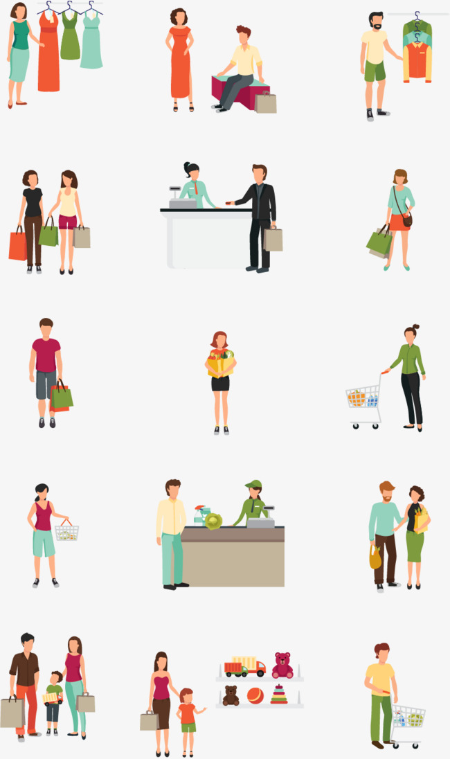 People Shopping At The Mall, Shopping, Shopping Clothes, Shopping Mall Png And Vector - At The Mall, Transparent background PNG HD thumbnail