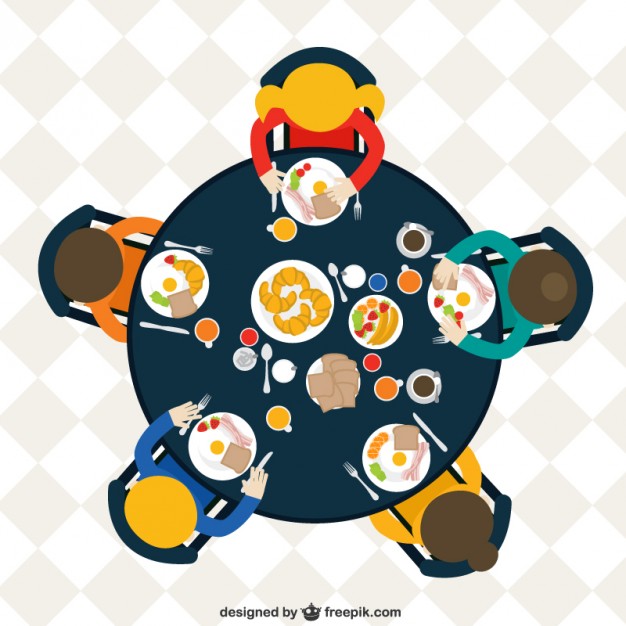 Family At The Table Eating Breakfast - Ate Vector, Transparent background PNG HD thumbnail