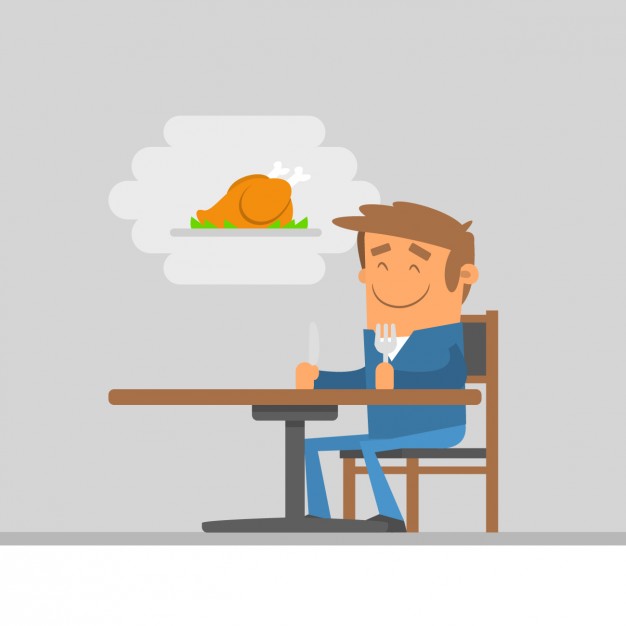 Illustration Of Man Waiting The Food - Ate Vector, Transparent background PNG HD thumbnail