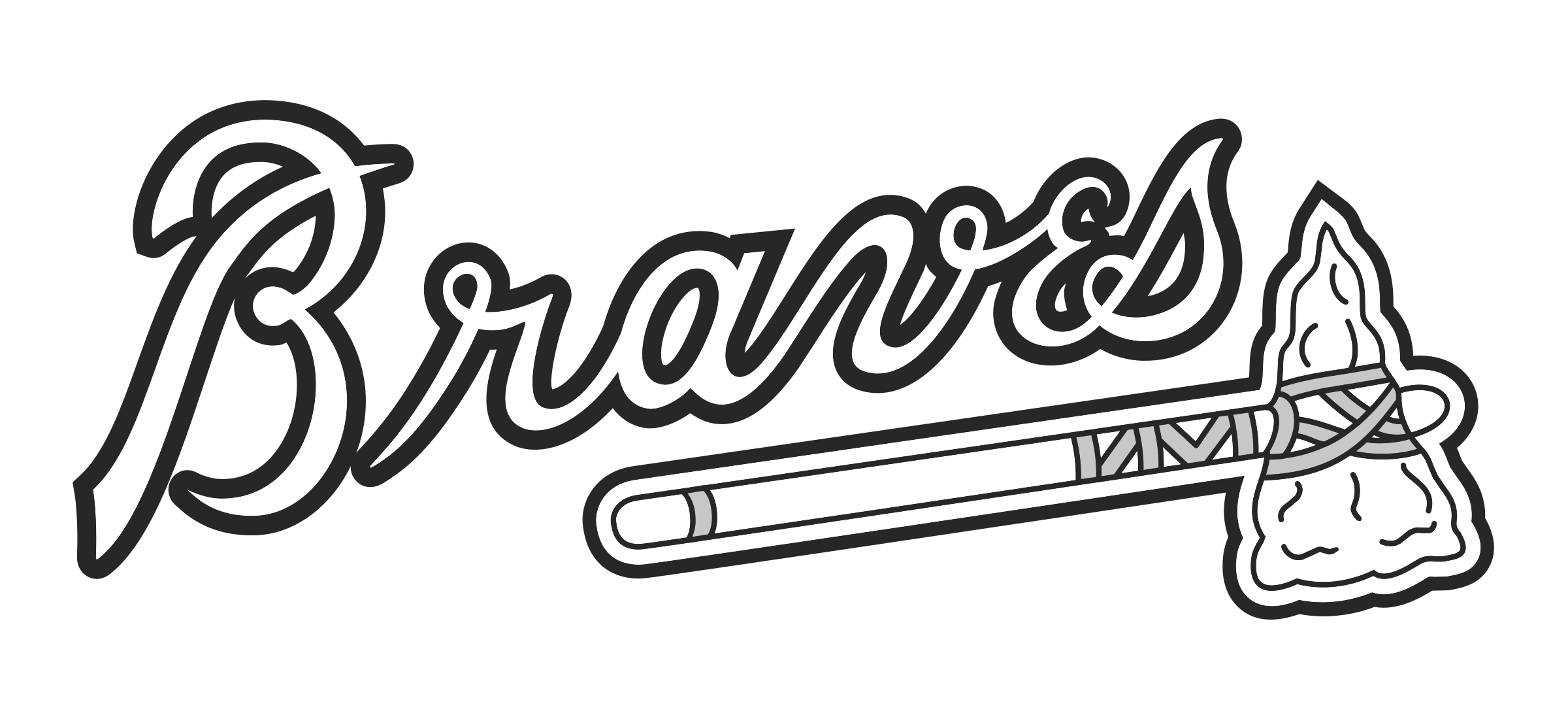 Atlanta Braves Logo Black And White - Atlanta Braves, Transparent background PNG HD thumbnail