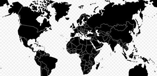 World Map 45 Lines Vector tem