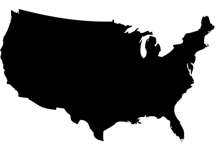 Us Map Silhouette Vector - Atlas Vector, Transparent background PNG HD thumbnail