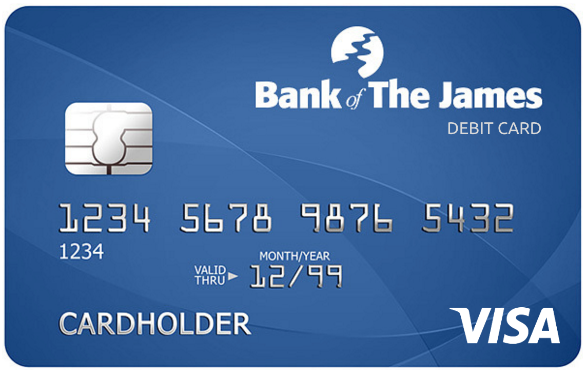 Bank Of The James Visa Debit Card With Cardvalet - Atm Card, Transparent background PNG HD thumbnail
