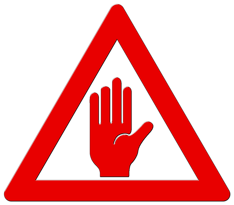 Road Sign Attention Shield Hand Far Enough - Attention Sign, Transparent background PNG HD thumbnail