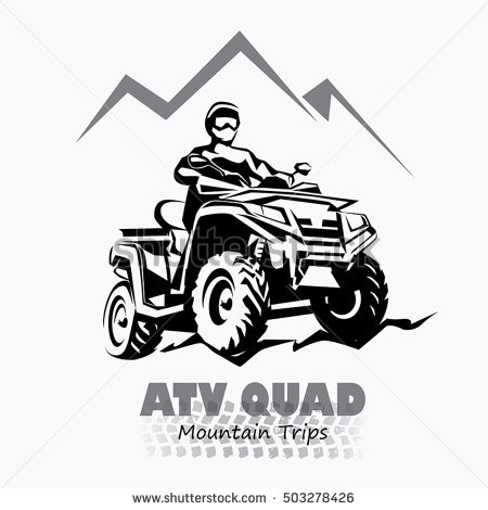 Atv, Quad Bike Stylized Silhouette Vector Symbol, Design Element For Logo Or Emblem - Atv Vector, Transparent background PNG HD thumbnail