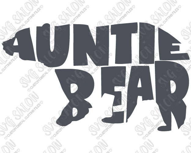 Auntie Bear Custom Diy Iron On Vinyl Shirt Decal Cutting File In Svg, Eps, - Aunts, Transparent background PNG HD thumbnail