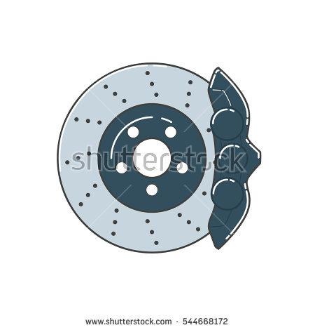 Brake Disc With Caliper - Auto Brake Service Vector, Transparent background PNG HD thumbnail