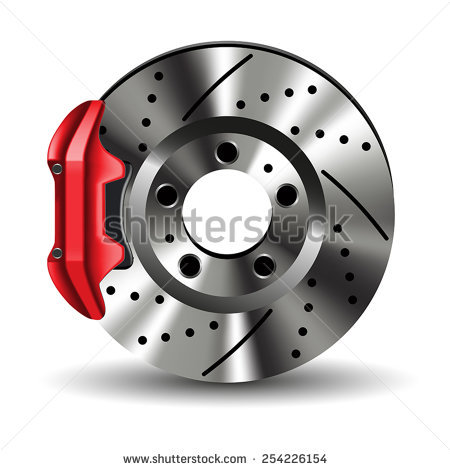 Brake Disc With Caliper Isolated On White. Vector Illustration - Auto Brake Service Vector, Transparent background PNG HD thumbnail