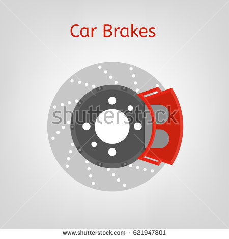 Car Brake Discs System Spare Part In A Flat Style. Auto Repair Sign. Automobile - Auto Brake Service Vector, Transparent background PNG HD thumbnail