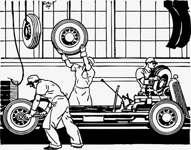 Vector Repairman, Repairman, Auto Mechanic, Hand Painted Free Png And Vector - Auto Mechanic Black And White, Transparent background PNG HD thumbnail