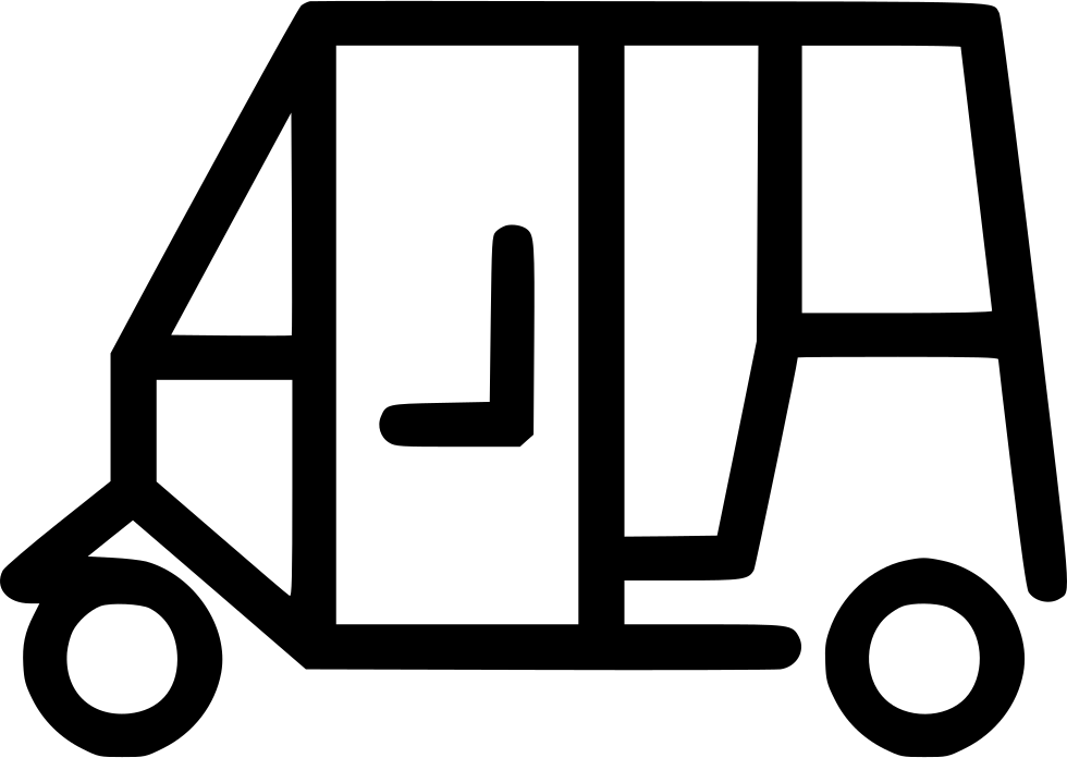 Auto Rickshaw Automobile Comments - Auto Rickshaw Black And White, Transparent background PNG HD thumbnail