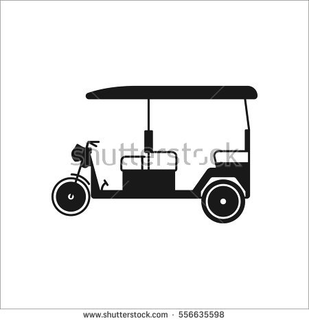 Auto Rickshaw Symbol Sign Silhouette Icon Stock Vector 556635598   Shutterstock - Auto Rickshaw Black And White, Transparent background PNG HD thumbnail