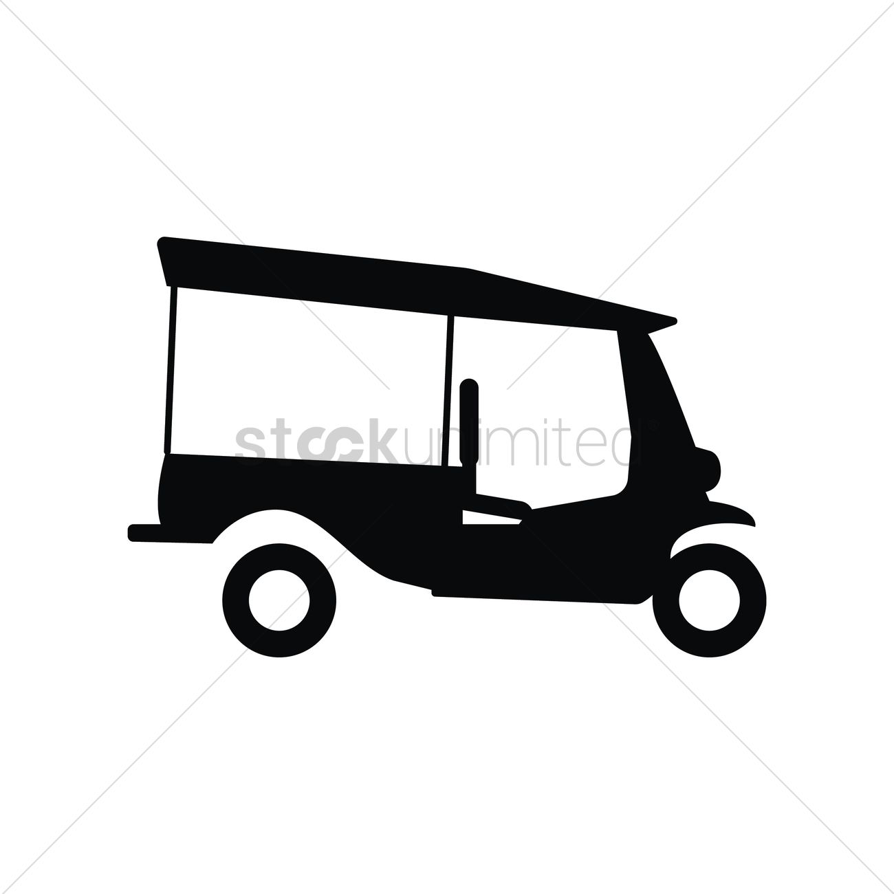 Auto Rickshaw Vector Graphic - Auto Rickshaw Black And White, Transparent background PNG HD thumbnail