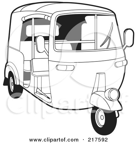 Auto Rickshaw PNG Black And White - Preview Clipart