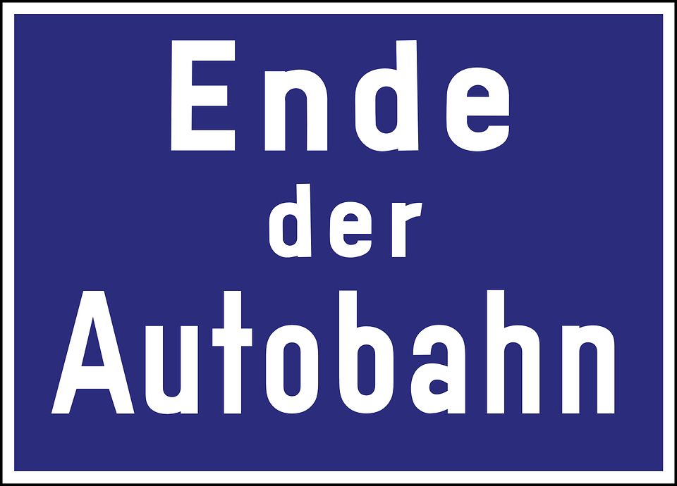 Typical autobahn signs in Ger
