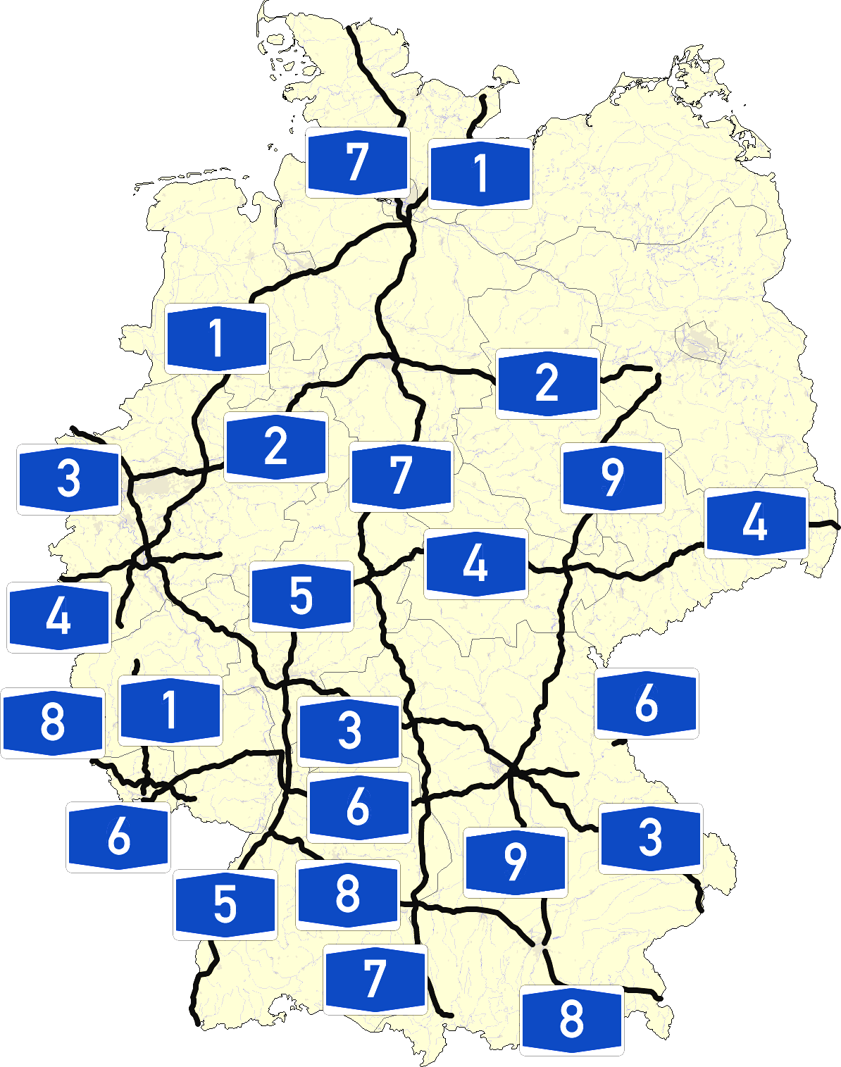 File Autobahn 1 9 Png Wikimedia Commons Picturesque Map Germany In German - Autobahn Vector, Transparent background PNG HD thumbnail
