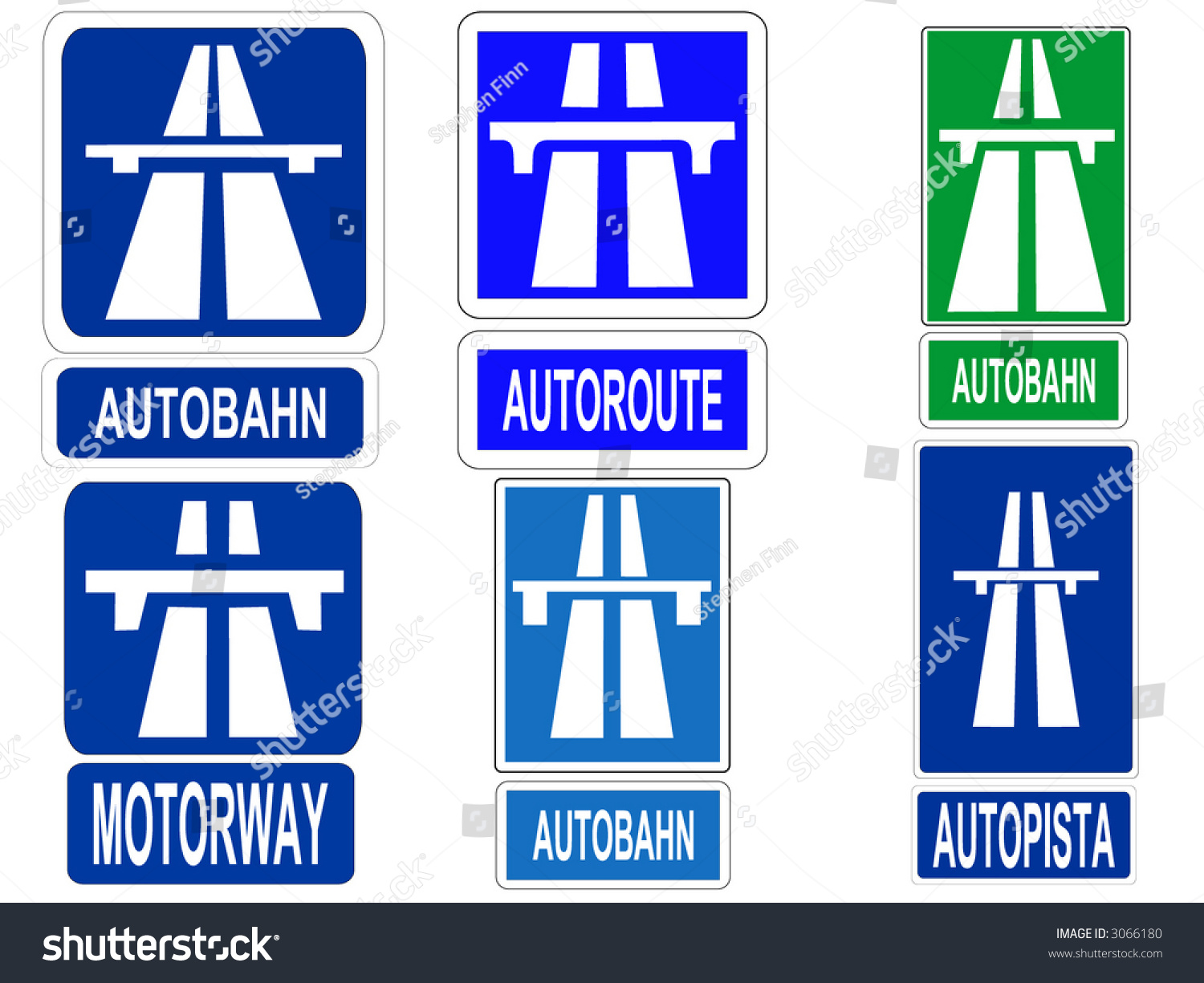 German Swiss Austrian Autobahn, French Autoroute, Spanish Autopista And British Motorway Signs - Autobahn Vector, Transparent background PNG HD thumbnail