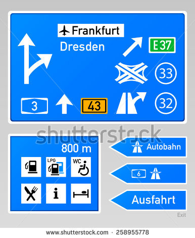 Typical Autobahn Signs In Germany - Autobahn Vector, Transparent background PNG HD thumbnail
