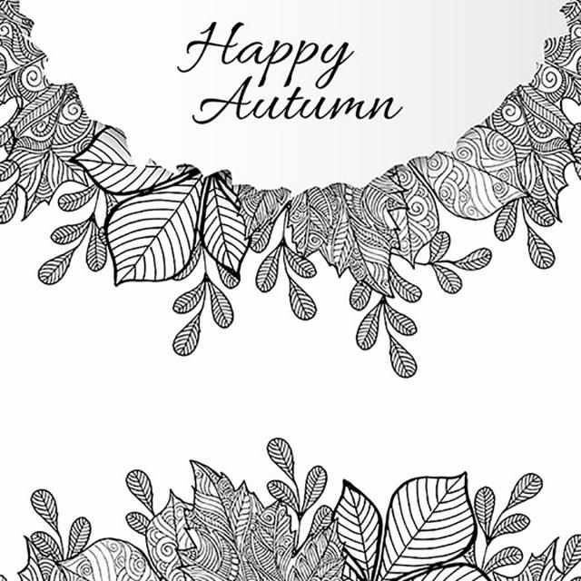 Black And White Line Art Autumn Backgrounds, Black, White, Autumn Png And Vector - Autumn Black And White, Transparent background PNG HD thumbnail
