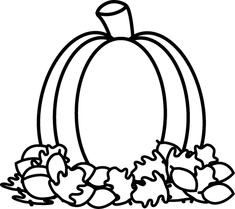 Black and White Pumpkin in Autumn Leaves, Autumn PNG Black And White - Free PNG