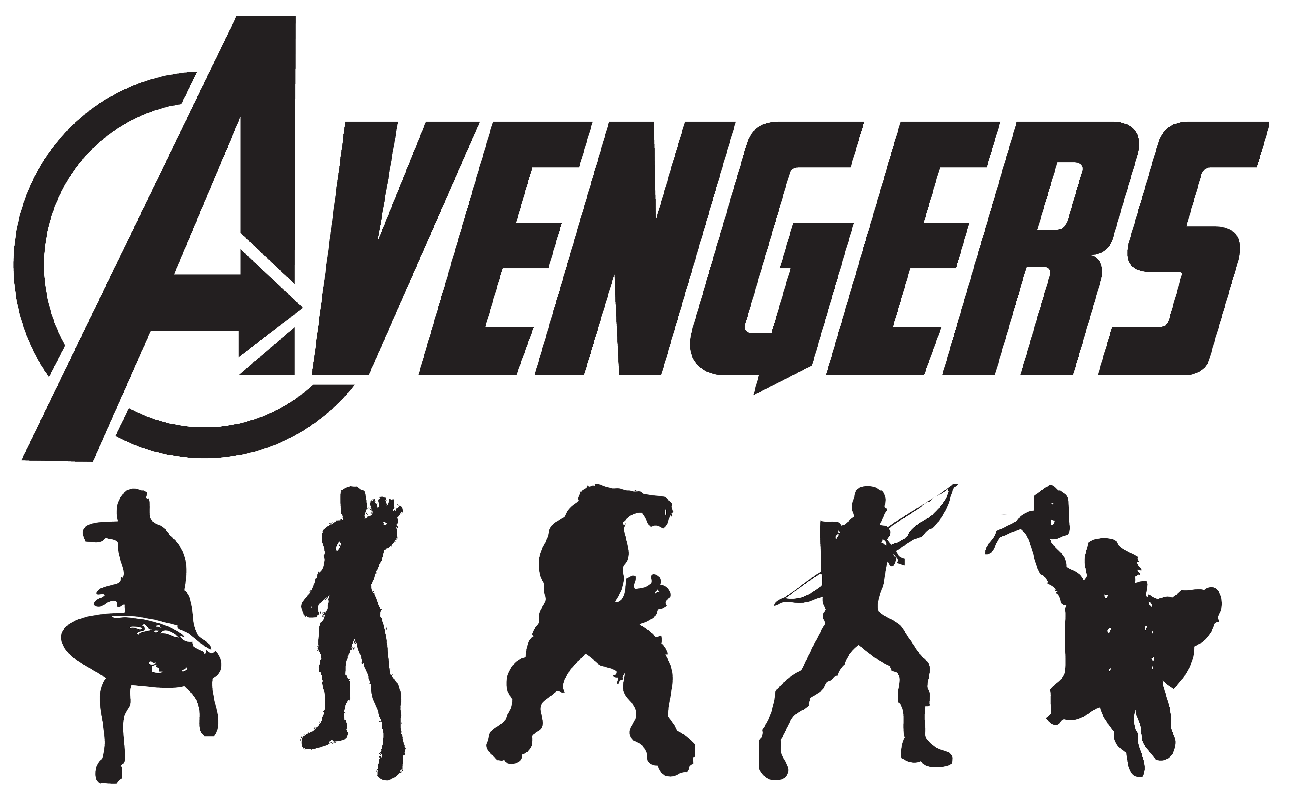 Marvel Black And White Clipart   Clipart Kid - Avengers Vector, Transparent background PNG HD thumbnail