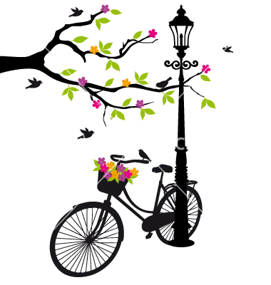 Old Bicycle With Flowers Vector Art   Download Vectors   1079886 - Avid Bicycles Vector, Transparent background PNG HD thumbnail