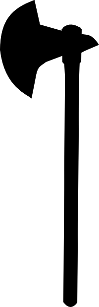 White axe silhouette vector i