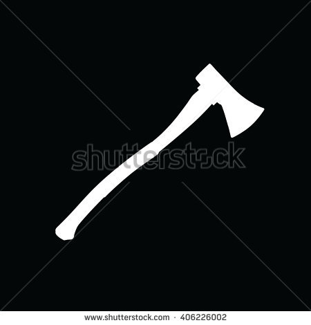 White Axe Silhouette Vector Illustration. Black Background - Axe Black Vector, Transparent background PNG HD thumbnail