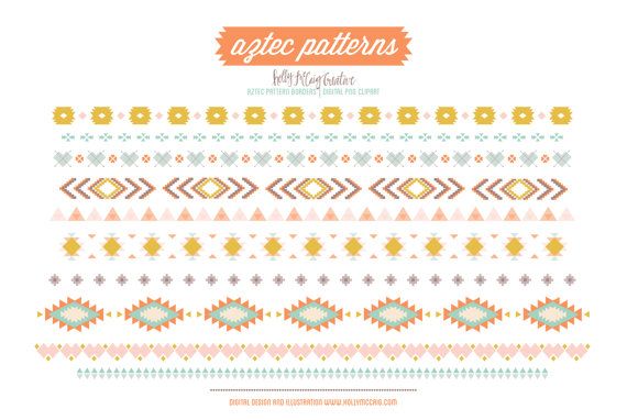 Aztec Tribal Borders Png Clip Art By Holly Mccaig Creative On Creative Market - Aztec Borders, Transparent background PNG HD thumbnail