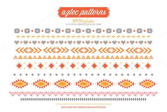 Check Out Aztec Tribal Borders Png Clipart By Holly Mccaig Creative On Creative Market - Aztec Borders, Transparent background PNG HD thumbnail