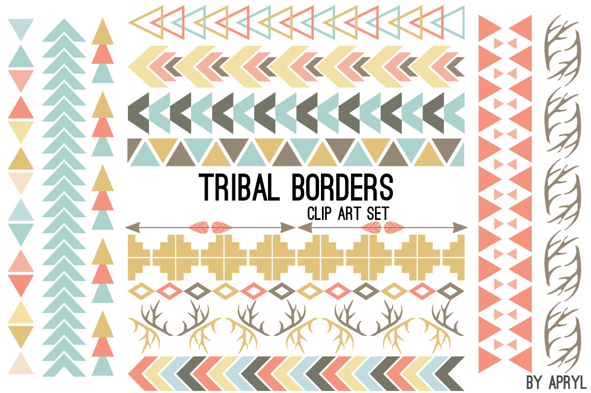 Tribal Pattern Borders Aztec In Pastel Aztec Clipart Commercial Use Graphics Digital Clip Art Digital Images Royalty Free Png From Graphicsbyapryl On Etsy Hdpng.com  - Aztec Borders, Transparent background PNG HD thumbnail